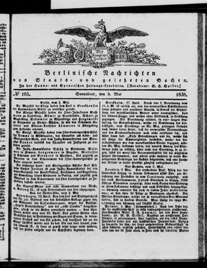 Berlinische Nachrichten von Staats- und gelehrten Sachen vom 05.05.1838