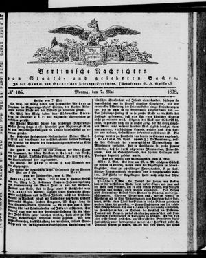 Berlinische Nachrichten von Staats- und gelehrten Sachen vom 07.05.1838