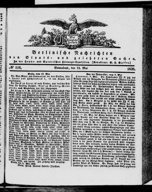 Berlinische Nachrichten von Staats- und gelehrten Sachen vom 12.05.1838