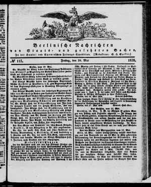 Berlinische Nachrichten von Staats- und gelehrten Sachen vom 18.05.1838