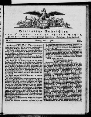 Berlinische Nachrichten von Staats- und gelehrten Sachen vom 11.06.1838