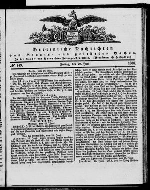 Berlinische Nachrichten von Staats- und gelehrten Sachen vom 29.06.1838