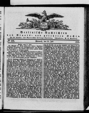 Berlinische Nachrichten von Staats- und gelehrten Sachen on Jul 11, 1838