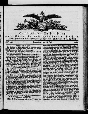 Berlinische Nachrichten von Staats- und gelehrten Sachen vom 19.07.1838