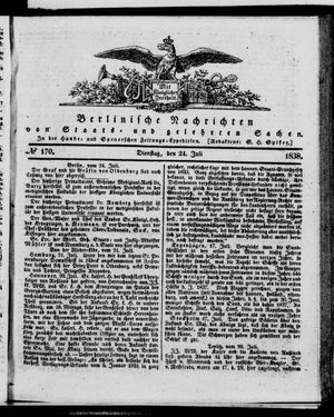 Berlinische Nachrichten von Staats- und gelehrten Sachen on Jul 24, 1838