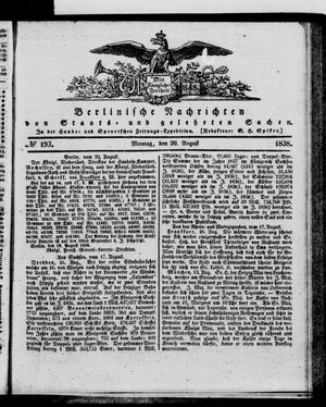 Berlinische Nachrichten von Staats- und gelehrten Sachen vom 20.08.1838