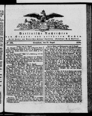 Berlinische Nachrichten von Staats- und gelehrten Sachen vom 25.08.1838