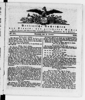 Berlinische Nachrichten von Staats- und gelehrten Sachen vom 03.10.1838