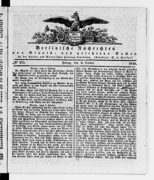 Berlinische Nachrichten von Staats- und gelehrten Sachen vom 05.10.1838