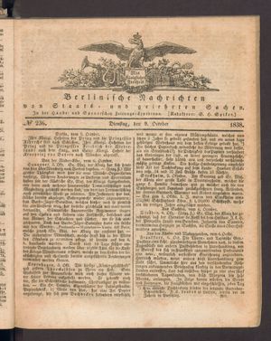 Berlinische Nachrichten von Staats- und gelehrten Sachen vom 09.10.1838