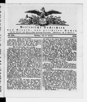 Berlinische Nachrichten von Staats- und gelehrten Sachen vom 09.10.1838