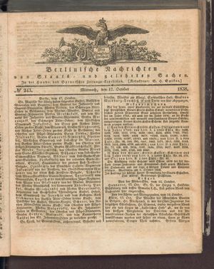 Berlinische Nachrichten von Staats- und gelehrten Sachen vom 17.10.1838