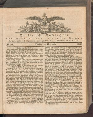 Berlinische Nachrichten von Staats- und gelehrten Sachen vom 23.10.1838