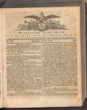 Berlinische Nachrichten von Staats- und gelehrten Sachen vom 25.10.1838