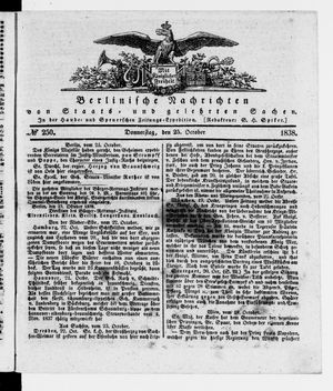 Berlinische Nachrichten von Staats- und gelehrten Sachen vom 25.10.1838