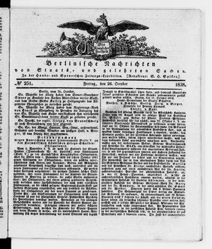 Berlinische Nachrichten von Staats- und gelehrten Sachen vom 26.10.1838