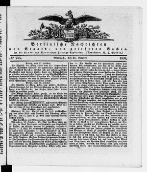 Berlinische Nachrichten von Staats- und gelehrten Sachen vom 31.10.1838