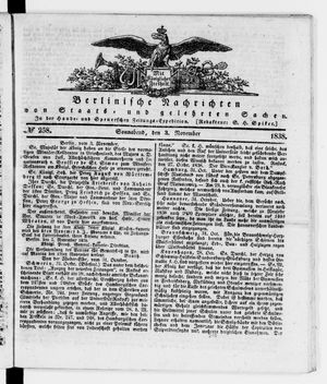 Berlinische Nachrichten von Staats- und gelehrten Sachen vom 03.11.1838