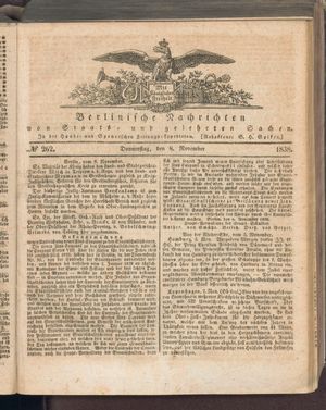 Berlinische Nachrichten von Staats- und gelehrten Sachen vom 08.11.1838