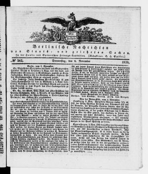 Berlinische Nachrichten von Staats- und gelehrten Sachen vom 08.11.1838