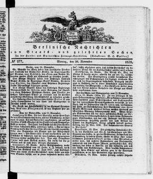 Berlinische Nachrichten von Staats- und gelehrten Sachen vom 26.11.1838