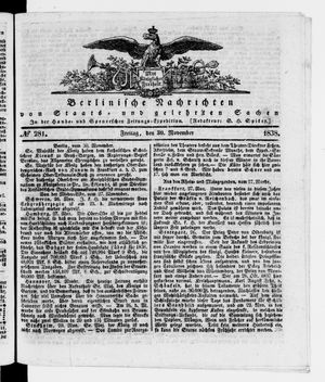Berlinische Nachrichten von Staats- und gelehrten Sachen vom 30.11.1838