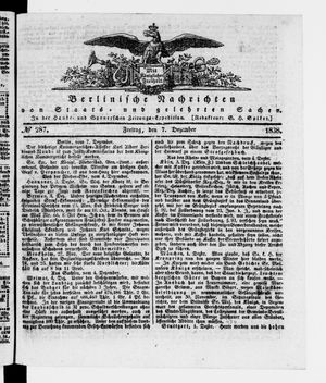 Berlinische Nachrichten von Staats- und gelehrten Sachen vom 07.12.1838