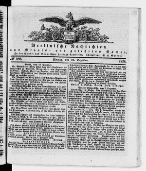 Berlinische Nachrichten von Staats- und gelehrten Sachen vom 10.12.1838