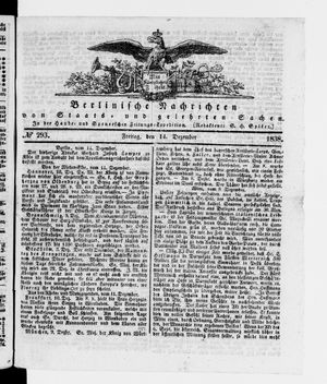 Berlinische Nachrichten von Staats- und gelehrten Sachen vom 14.12.1838