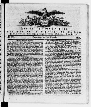 Berlinische Nachrichten von Staats- und gelehrten Sachen vom 20.12.1838