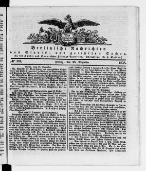 Berlinische Nachrichten von Staats- und gelehrten Sachen vom 28.12.1838