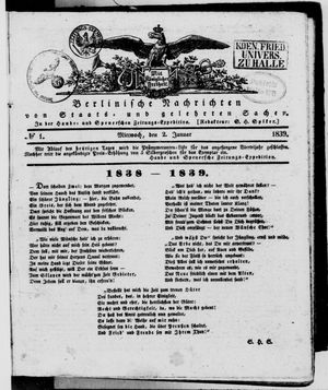 Berlinische Nachrichten von Staats- und gelehrten Sachen on Jan 2, 1839
