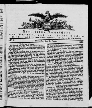 Berlinische Nachrichten von Staats- und gelehrten Sachen vom 03.01.1839