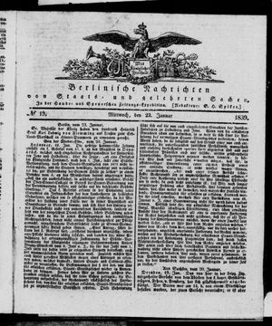 Berlinische Nachrichten von Staats- und gelehrten Sachen vom 23.01.1839