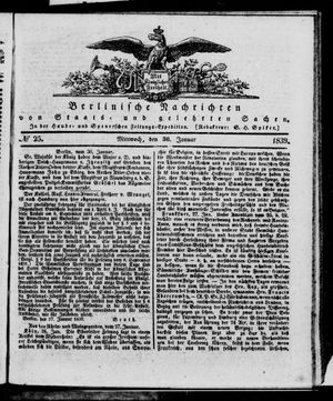 Berlinische Nachrichten von Staats- und gelehrten Sachen vom 30.01.1839