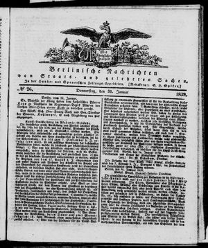 Berlinische Nachrichten von Staats- und gelehrten Sachen vom 31.01.1839