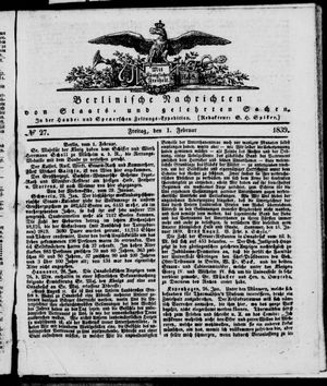 Berlinische Nachrichten von Staats- und gelehrten Sachen on Feb 1, 1839
