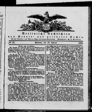 Berlinische Nachrichten von Staats- und gelehrten Sachen vom 13.02.1839