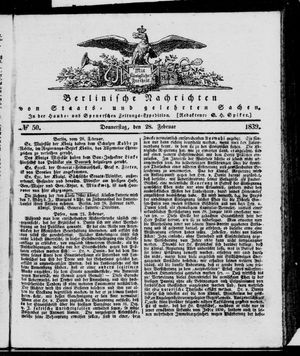 Berlinische Nachrichten von Staats- und gelehrten Sachen vom 28.02.1839