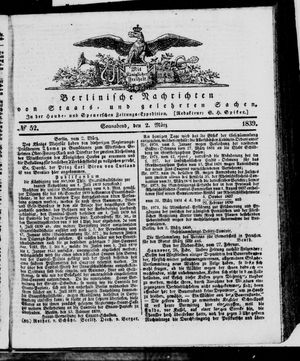Berlinische Nachrichten von Staats- und gelehrten Sachen on Mar 2, 1839
