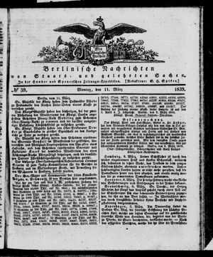Berlinische Nachrichten von Staats- und gelehrten Sachen vom 11.03.1839