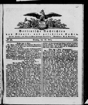 Berlinische Nachrichten von Staats- und gelehrten Sachen vom 12.03.1839