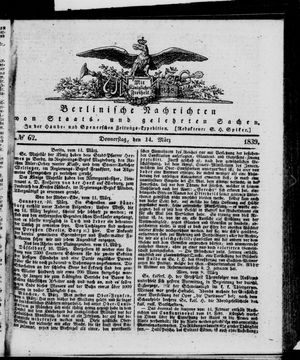 Berlinische Nachrichten von Staats- und gelehrten Sachen vom 14.03.1839