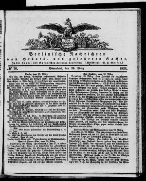 Berlinische Nachrichten von Staats- und gelehrten Sachen vom 23.03.1839