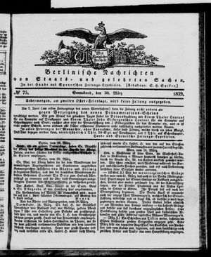 Berlinische Nachrichten von Staats- und gelehrten Sachen vom 30.03.1839