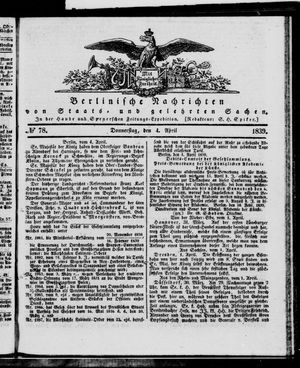 Berlinische Nachrichten von Staats- und gelehrten Sachen vom 04.04.1839