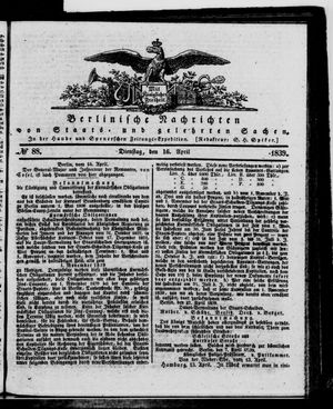 Berlinische Nachrichten von Staats- und gelehrten Sachen vom 16.04.1839
