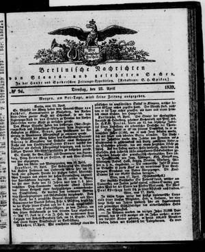 Berlinische Nachrichten von Staats- und gelehrten Sachen vom 23.04.1839
