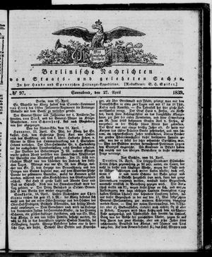 Berlinische Nachrichten von Staats- und gelehrten Sachen vom 27.04.1839