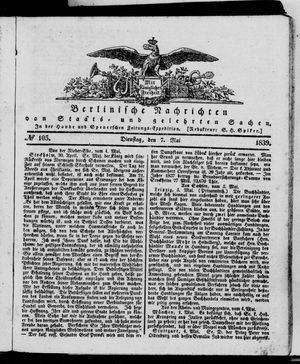 Berlinische Nachrichten von Staats- und gelehrten Sachen vom 07.05.1839